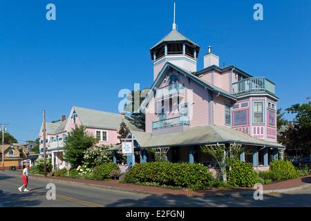 Stati Uniti, Massachusetts, Cape Cod, tMartha vigna isola Oak Bluffs, Kennebec Avenue, l'Oak Bluffs Inn Foto Stock