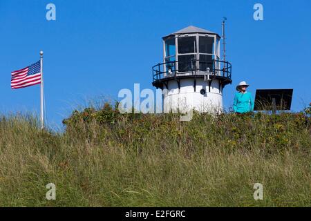 Stati Uniti, Massachusetts, Cape Cod, Chatham, South Beach, luce di Chatham, il faro Foto Stock