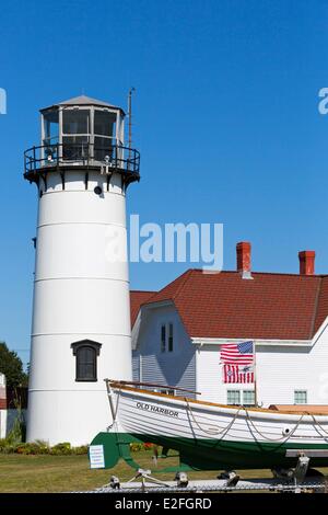 Stati Uniti, Massachusetts, Cape Cod, Chatham, South Beach, luce di Chatham, il faro Foto Stock