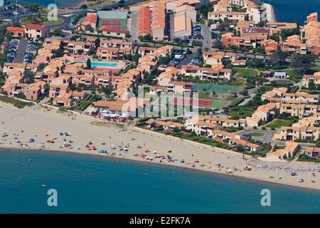 Francia, Aude, Corbieres, Leucate (vista aerea) Foto Stock