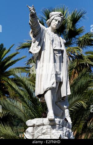 Italia Liguria Santa Margherita di Ligura la statua di Colombo Foto Stock