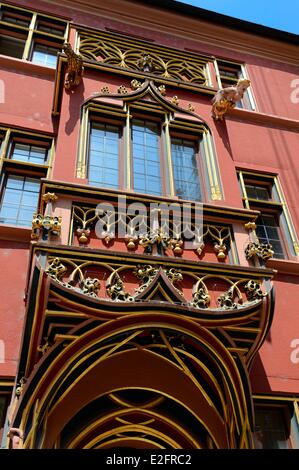 Germania Baden Wurttemberg Freiburg im Breisgau la Haus zum Walfisch (Casa della balena) costruita nel 1516 ha ospitato il programma Erasmus Foto Stock