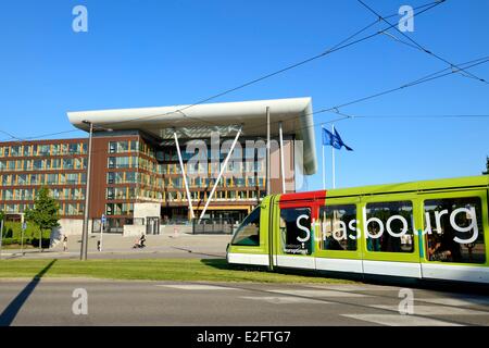 Francia Bas Rhin Strasburgo Agora edificio del Consiglio europeo da parte di architetti arte e costruire Foto Stock