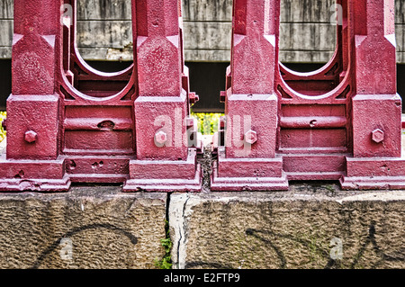 Bollman traliccio di ferro Ponte ferroviario, Storico Savage Mill, fonderia 8600 St, Savage, Maryland Foto Stock