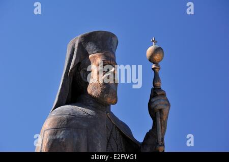 Cipro Nicosia District Kykkos Tomba dell Arcivescovo Makarios III e Primate della Chiesa ortodossa di Cipro di cui è stato anche il Foto Stock