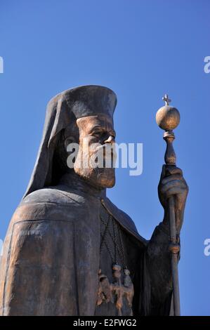 Cipro Nicosia District Kykkos Tomba dell Arcivescovo Makarios III e Primate della Chiesa ortodossa di Cipro di cui è stato anche il Foto Stock