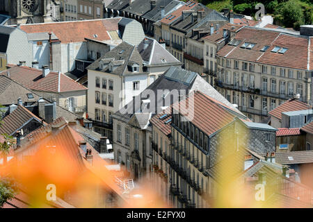 Francia Vosgi Plombieres les bains città dalla collina della Vergine Foto Stock