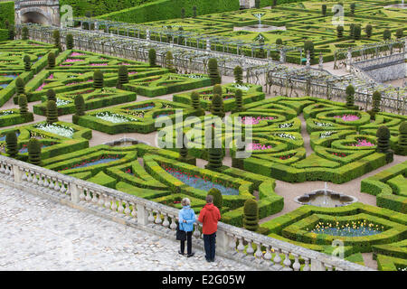 Francia Indre et Loire la Valle della Loira sono classificati come patrimonio mondiale dall' UNESCO Villandry Chateau de giardini di Villandry proprietà di Henri Foto Stock