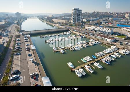 Francia Pas de Calais Boulogne sur Mer le liane (fiume) e F. Sauvage bacino (vista aerea) Foto Stock