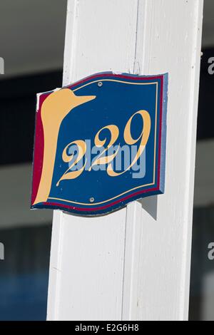 Canada Quebec provincia regione Chaudiere-Appalaches L'Isle-aux-Grues house numero di testa di uccello Foto Stock