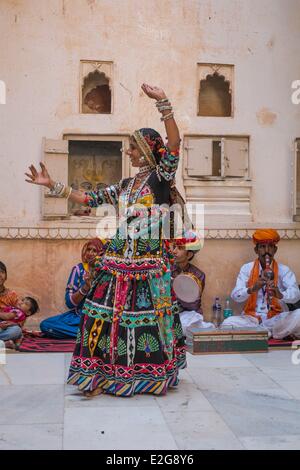 India Rajasthan Jodhpur Mehrangarh Fort del XV secolo per 5 giorni il riff di Jodhpur (stato del Rajasthan International Foto Stock