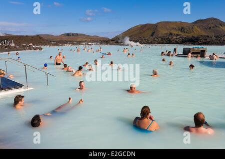 Islanda Regione Sudurnes Grindavik Laguna Blu Foto Stock