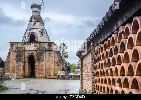 Francia Loiret regione Sologne Ligny Le Ribault Tuilerie de la breteche tilery e brickyard fondata intorno al 1890 Foto Stock