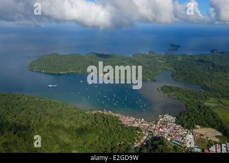 Panama Colon provincia Portobelo elencati come patrimonio mondiale dall' UNESCO e Bay (Vista aerea) Foto Stock