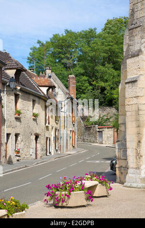 Francia Val d'Oise Chars Rue de l Eglise Foto Stock