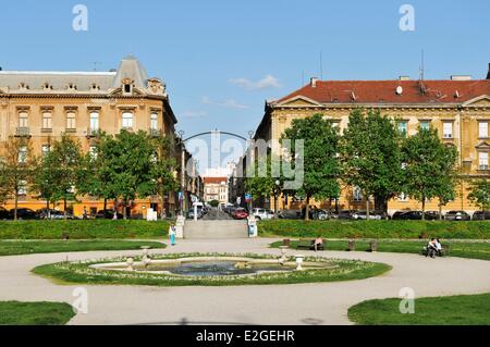 Croazia Zagabria Tomislav square (Tomislavov trg) Foto Stock