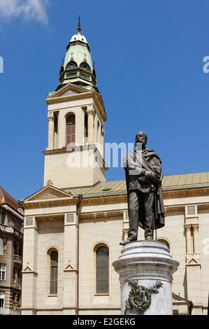 Croazia Zagabria città bassa Petra Peradovicev quadrato (Trg Petra Preradovica) statua di Petar Preradovic Foto Stock