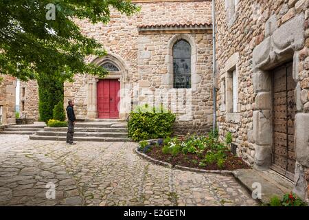 Francia Loire Gorges de la Loire villaggio medievale di Saint Victor sur Loire Foto Stock