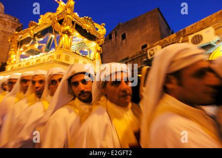 Italia Sicilia Enna processione del Venerdì Santo Foto Stock