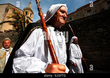 Italia Sicilia Gangi processione di Pasqua Foto Stock