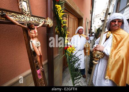 Italia Sicilia Gangi processione di Pasqua Foto Stock