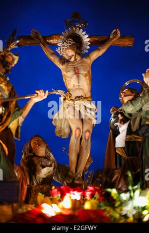 Italia Sicilia Trapani la processione dei Misteri del Venerdì Santo Foto Stock