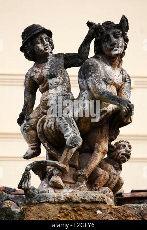 Italia Sicilia Bagheria Villa Palagonia costruito nel 1715 statue grottesche Foto Stock