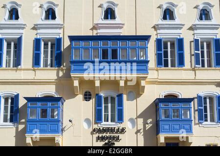 A Malta La Valletta sono classificati come patrimonio mondiale dall' UNESCO Castille hotel su Castille Square Foto Stock