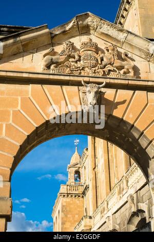 A Malta le Tre Città Vittoriosa (Birgu) porta di marina Foto Stock