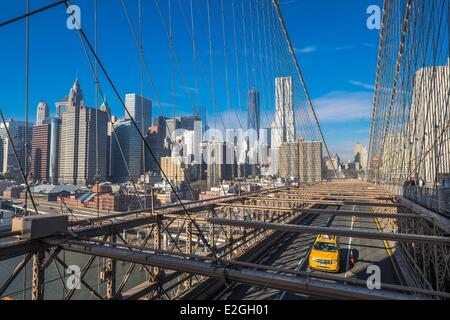 Stati Uniti New York Manhattan sud ponte di Brooklyn Foto Stock