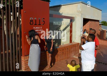 Africa del sud della provincia di Gauteng Johannesburg Soweto area di Orlando nella township Mandela House è ex prima storica casa di famiglia di Nelson Mandela dove ha vissuto tra il 1946 e il 1962 Foto Stock