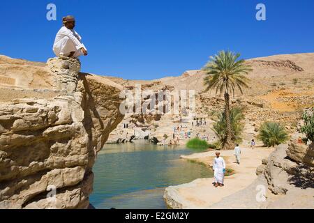 Il sultanato di Oman Ash Sharqiyyah regione Wadi Bani Khalid Foto Stock