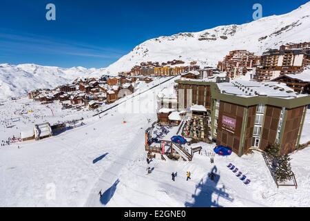 Francia Savoie massiccio della Vanoise Les Trois Vallees (Le Tre Valli) ski area Val Thorens Foto Stock