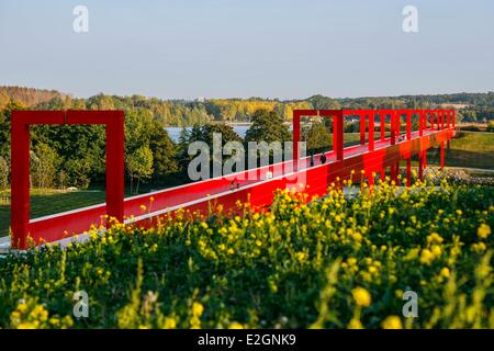 Francia Val d'Oise Cergy Axe Majeur monumentale lavoro concepito dall'architetto e scultore Dani Karavan Gateway Foto Stock