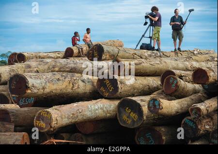 Papua Nuova Guinea orientale provincia Sepik fiume Sepik Regione Marienbag villaggio registrazione sessione di ripresa Foto Stock