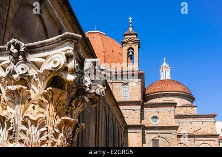 Italia Toscana Firenze centro storico sono classificati come patrimonio mondiale dall' UNESCO Cappelle Medicee (Cappelle medicee) Foto Stock