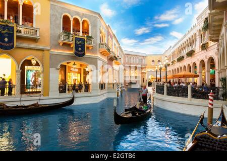 Stati Uniti Nevada Las Vegas Gondola al Venetian Hotel Foto Stock