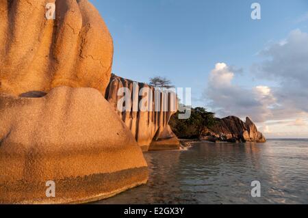 Seychelles La Digue Anse Source d'Argent beach Foto Stock