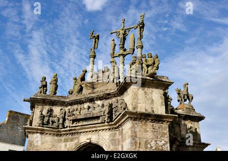 Francia Finisterre Pleyben calvario enclosure parrocchiali Foto Stock