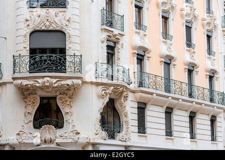 La Svizzera Ginevra Eaux Vives district home di Pavone nel 1903 e progettato da architetto Eugene Cavalli e amico Golay Foto Stock