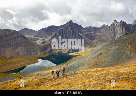 Canada Yukon provincia Dawson trekking in pietra tombale montagne lago Grizzly, Foto Stock