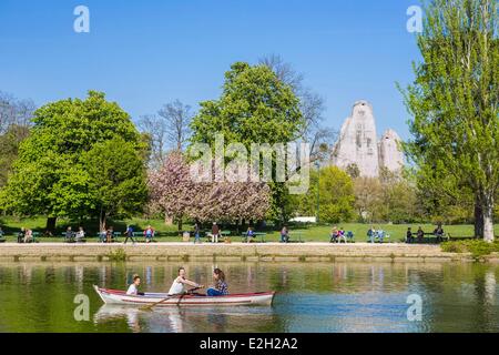 Francia Paris Bois de Vincennes Daumesnil lago in primavera Foto Stock