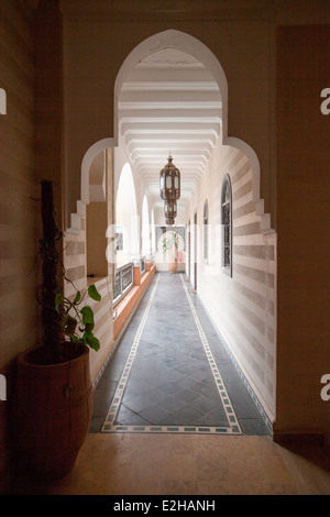 Vista interna Al Ksar Riad Anika a Marrakech, Marocco, Africa del Nord. Foto Stock