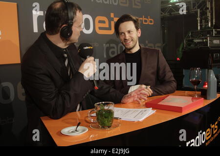 Knut Elstermann e Franz Dinda a tedesco RBB radio eins show Berlinale Nighttalk alla 63° Festival Internazionale del Cinema di Berlino (Berlinale) - presso il Cinemaxx movie theater a Potsdamer Platz in Mitte. Dove: Berlino, Germania Quando: 13 Feb 2013 Foto Stock