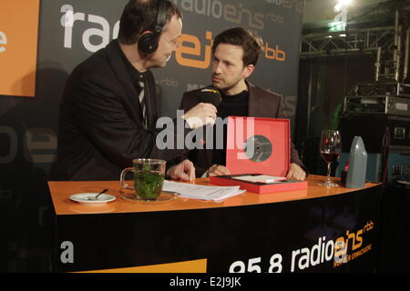 Knut Elstermann e Franz Dinda a tedesco RBB radio eins show Berlinale Nighttalk alla 63° Festival Internazionale del Cinema di Berlino (Berlinale) - presso il Cinemaxx movie theater a Potsdamer Platz in Mitte. Dove: Berlino, Germania Quando: 13 Feb 2013 Foto Stock