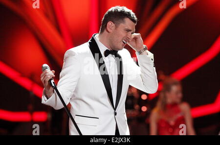 Michael Buble su tedesco RTL TV show "Let's Dance' a Coloneum studi TV. Dove: Colonia, Germania Quando: 12 Apr 2013 Foto Stock