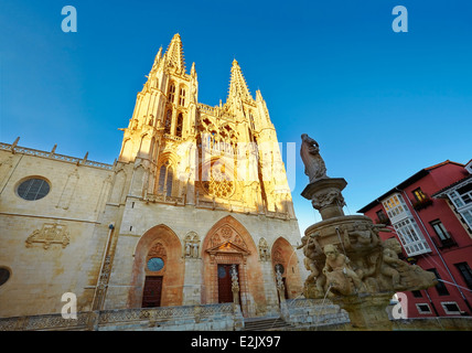 Cattedrale di Santa Maria di Burgos, Santa Maria facciata. Castiglia e Leon. Spagna Foto Stock