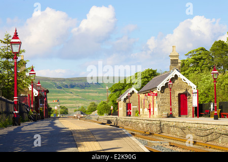 Stazione Garsdale, accontentarsi di Carlisle linea ferroviaria, Yorkshire Dales National Park, Cumbria, Inghilterra, Regno Unito. Foto Stock