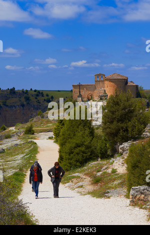 San Frutos del Duraton Hermitage,Hoces del Duraton, Duratón river gorges, Hoces del Río Duratón parco naturale, Sepulveda, Segovia Foto Stock