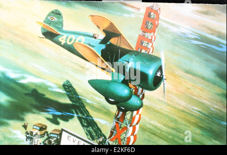 Questo disegno del Laird Super Solution, un aereo da corsa, era un concorrente di spicco nelle National Air Races. Conosciuto per la sua velocità e il suo design, ha giocato un ruolo chiave nello sviluppo di aerei da competizione durante l'età d'oro delle corse aeree. Foto Stock